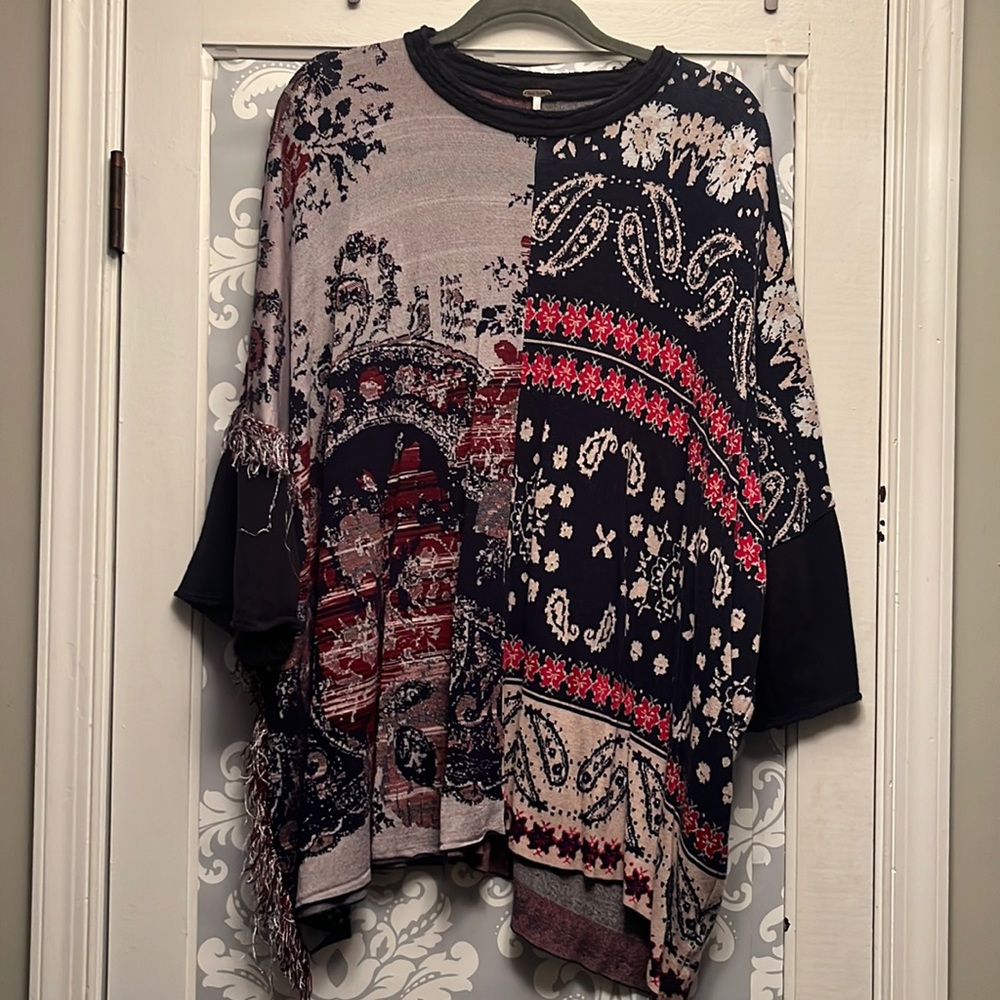 Free people jersey knit assymetrical top
